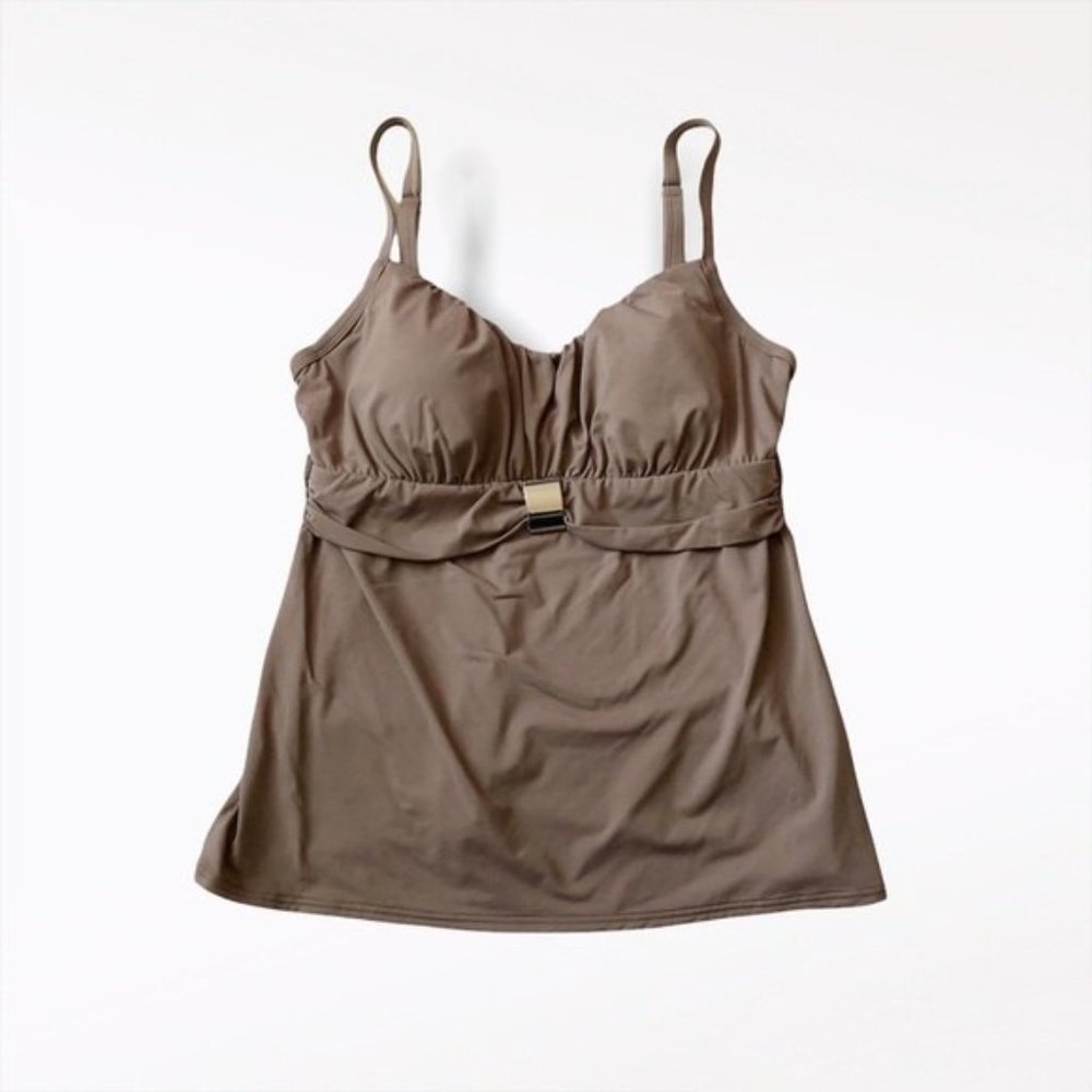 Coco Reef Bra Size Tan Adjustable Straps Tankini Swim Top Underwire 32C Cup
